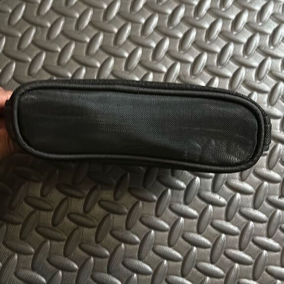 Chanel Beauty Women's Zip Around Crescent Cosmetic Bag Black Mesh Travel Pouch - Picture 3 of 12